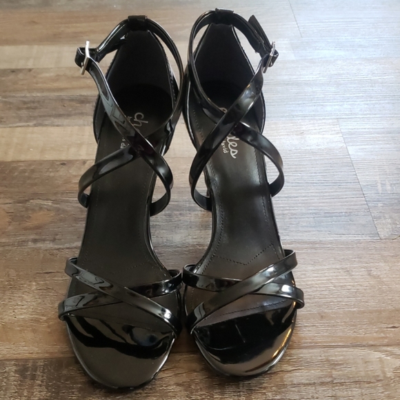 Charles David black Patten leather sandals size 8 - Picture 2 of 6